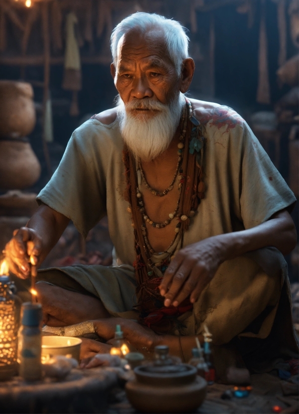 Penguin Stock Image, Human, Temple, Beard, Event, Sitting