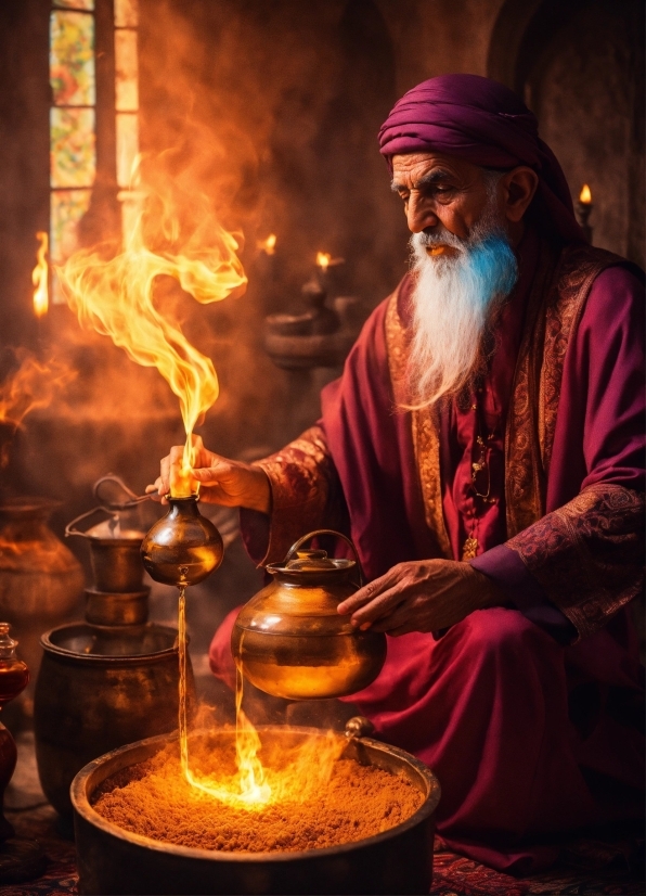 Photo Collage Maker, Human, Beard, Temple, Fire, Heat