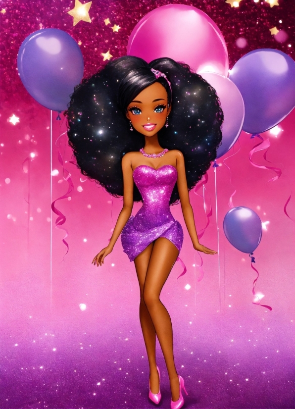 Photo Editing Background Black, Head, Purple, Pink, Doll, Toy