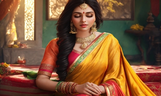 Photobooks, Facial Expression, Sari, Human, Fashion, Temple