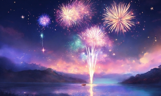 Photopea Com, Fireworks, Atmosphere, Water, Light, Nature