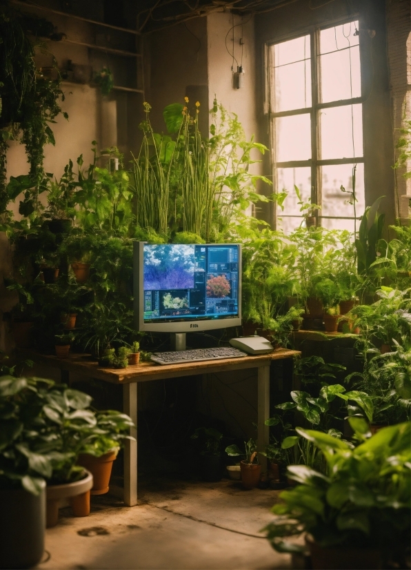 Picjumbo Free Images, Plant, Window, Computer, Personal Computer, Building