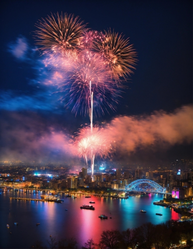 Picsart Photo Download, Fireworks, Sky, Water, Light, Nature