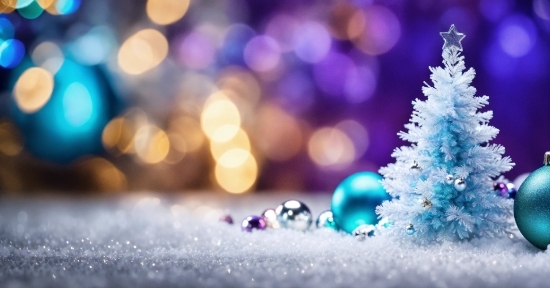 Plant, Christmas Tree, Purple, Lighting, Tree, Snow