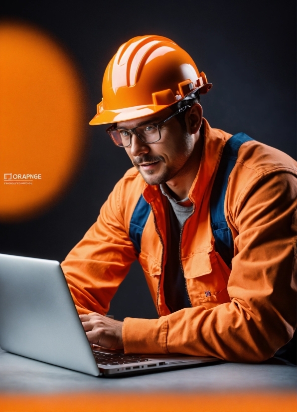 Portrait Photography, Glasses, Hard Hat, Computer, Laptop, Helmet