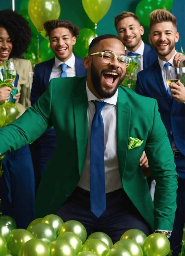 Poster And Slogan, Clothing, Smile, Trousers, Green, Photograph