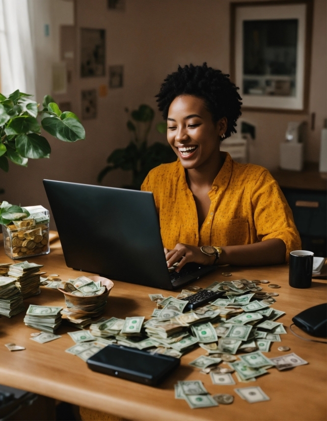 Shopify Free Stock Images, Table, Plant, Laptop, Smile, Computer