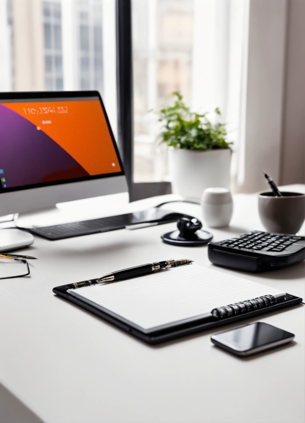 Squarespace Stock Images, Computer, Table, Personal Computer, Output Device, Plant