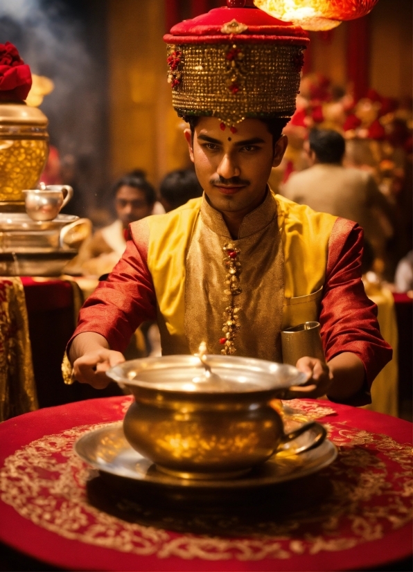 Stock Photo Man In Suit, Human, Temple, Yellow, Table, Serveware