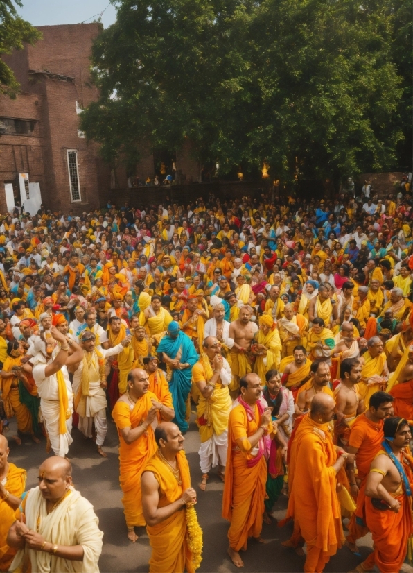 Supreme Kate Moss Poster, Temple, Tree, Orange, Crowd, Pilgrimage