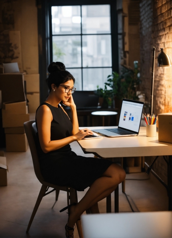 Table, Computer, Furniture, Laptop, Personal Computer, Plant