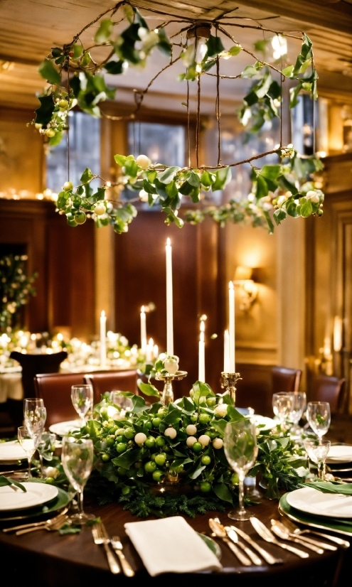 Tableware, Table, Candle, Plant, Decoration, Lighting