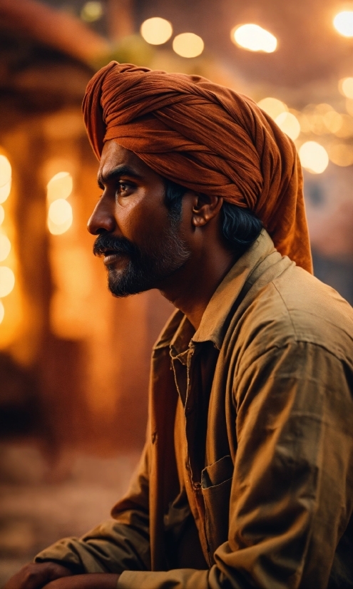 Ticker Graphic, Light, Beard, Turban, Facial Hair, Audio Equipment