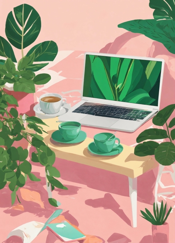 Tie Dye Background, Computer, Personal Computer, Laptop, Plant, Green