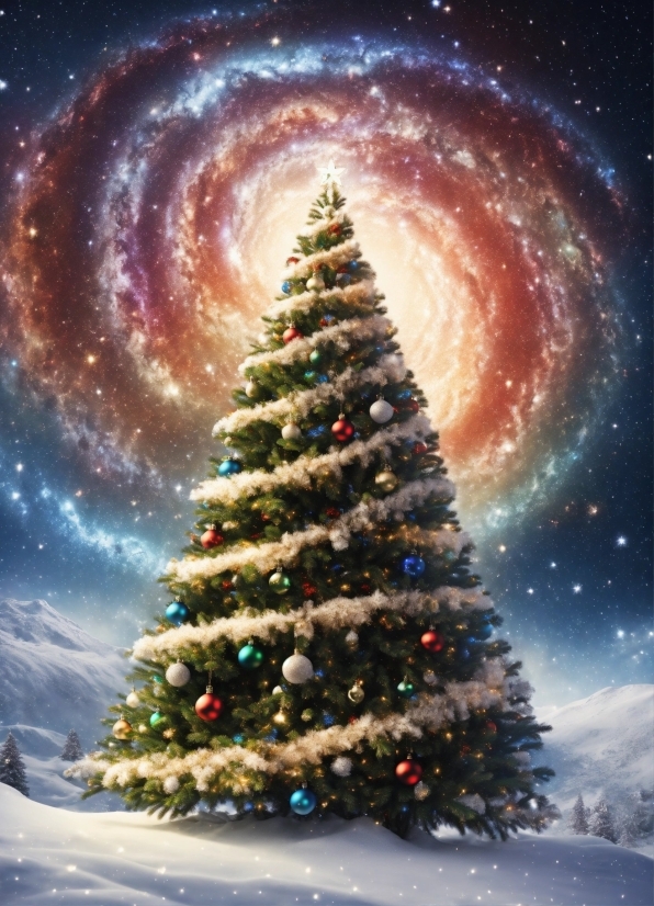 Timeline Illustration, Christmas Tree, Sky, Atmosphere, World, Light