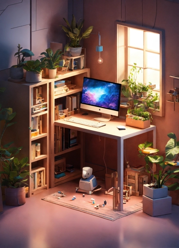 Transportation Clipart, Computer, Plant, Table, Personal Computer, Computer Desk