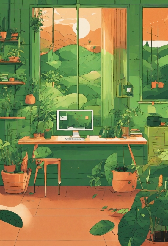 Visual Art Communication, Plant, Green, Table, Houseplant, Interior Design