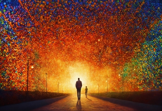 Wall Murals, Light, Orange, Lighting, Atmospheric Phenomenon, People In Nature