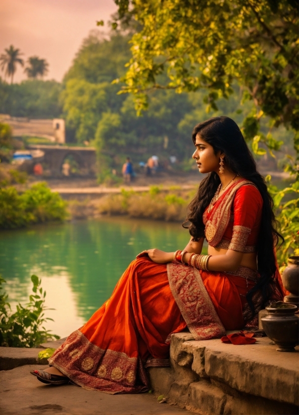 Water, Plant, People In Nature, Leaf, Flash Photography, Temple