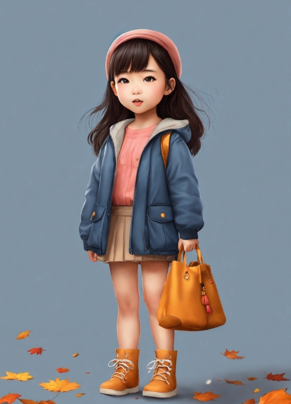 Adobe Illustrator Offline, Outerwear, Toy, Doll, School Uniform, Orange