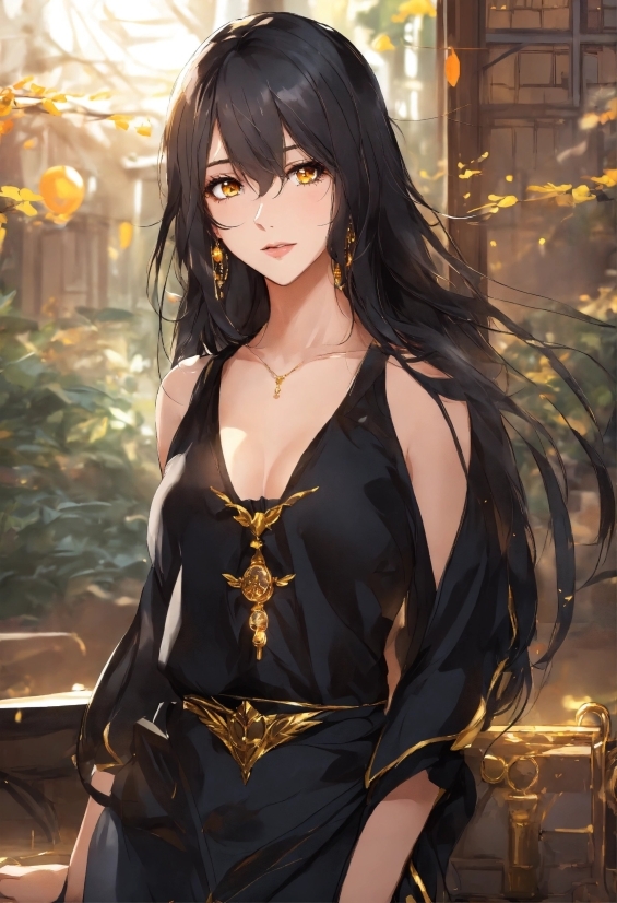 Aesthetic Background For Pc, Hairstyle, Sleeve, Yellow, Black Hair, Cg Artwork