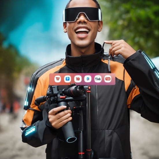 Ai Avatar Video, Smile, Sleeve, Microphone, Gesture, Jersey