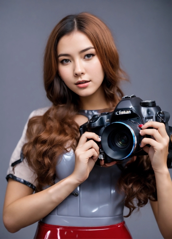 Ai Image Enhance, Hairstyle, Shoulder, Photographer, Muscle, Reflex Camera