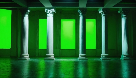 Ai Make Music, Green, Light, Architecture, Rectangle, Symmetry