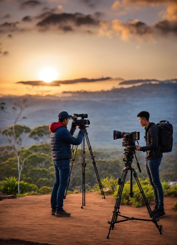 Ai Speaker, Cloud, Jeans, Sky, Tripod, Videographer