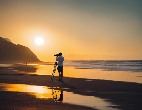 Ai To Compose Music, Water, Sky, People In Nature, Afterglow, Cloud