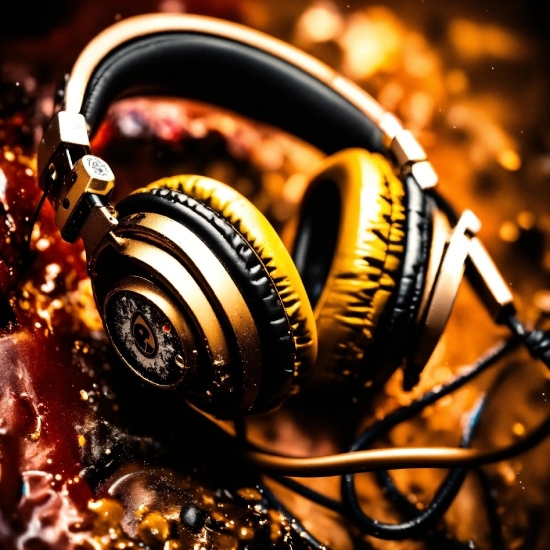 Amber, Wood, Audio Equipment, Jewellery, Headphones, Gadget