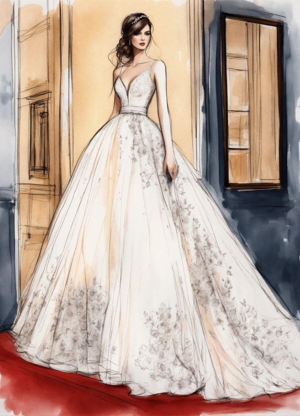 Animated Christmas Desktop Wallpaper, Wedding Dress, Hairstyle, Shoulder, Bride, Bridal Clothing