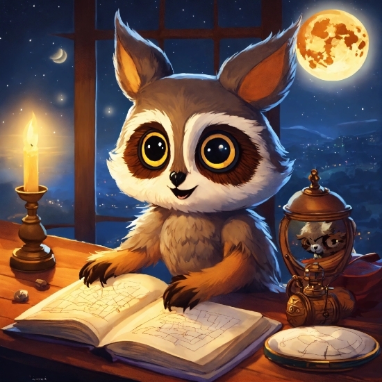 Anime Live Wallpaper 4k, Cartoon, Book, Table, Fawn, Felidae