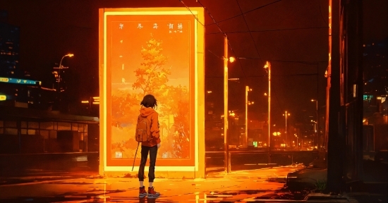 Background Photo Hd 4k, Window, Amber, Orange, Standing, Street Light