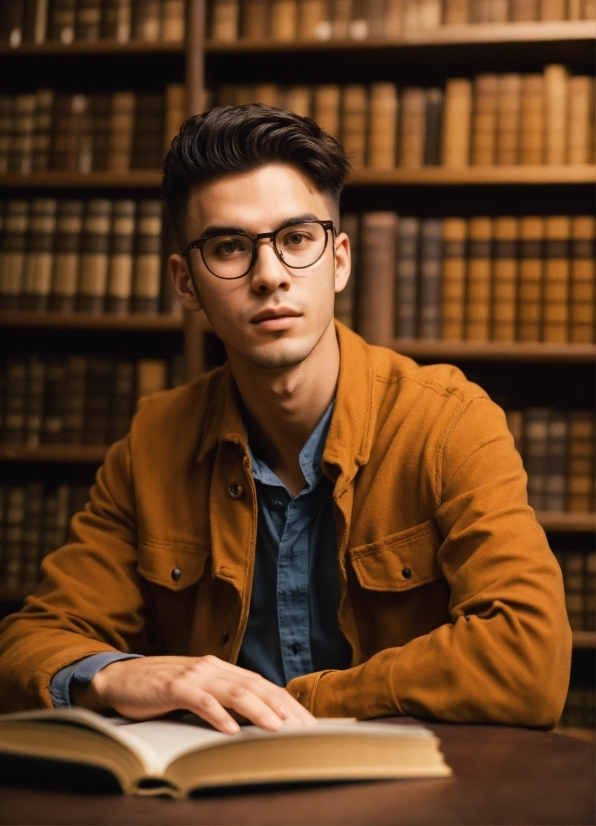 Bartender Stock Photo, Forehead, Glasses, Vision Care, Eyewear, Bookcase