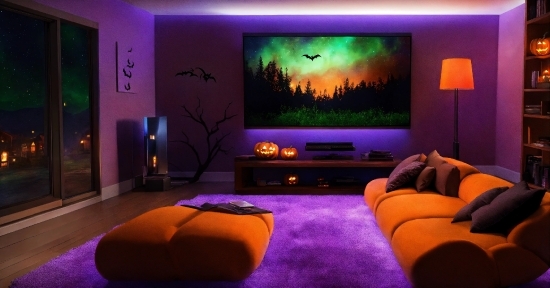 Black Metal Wallpaper, Purple, Light, Comfort, Lighting, Interior Design