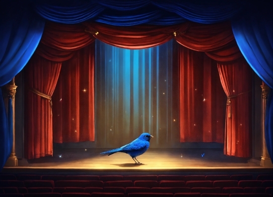 Bookshelf Wallpaper Pc, Theater Curtain, Blue, Light, Bird, Purple