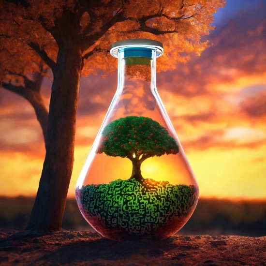 Bottle, Liquid, Sky, Plant, Drinkware, Nature