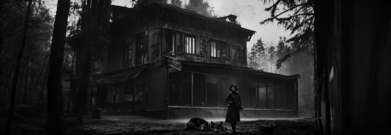 Building, Window, Black, House, Style, Black-and-white