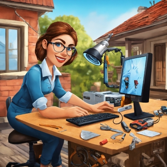 Clipart Snowflake, Computer, Table, Personal Computer, Smile, Computer Monitor