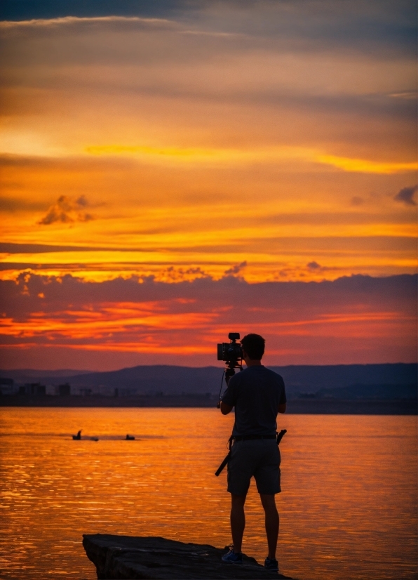 Cloud, Water, Sky, People In Nature, Afterglow, Happy