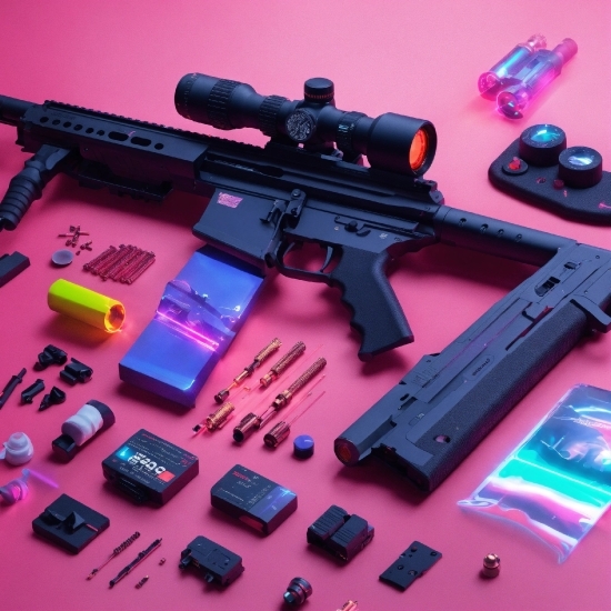 Create An Ai Video, Light, Purple, Air Gun, Trigger, Red