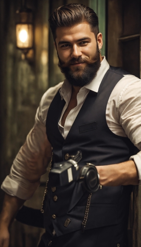 Dalle 2 Generator, Beard, Black, Flash Photography, Sleeve, Collar