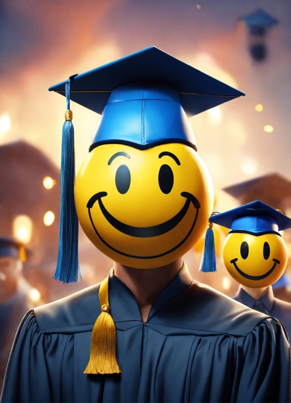 Depression Illustration, Smile, Facial Expression, White, Happy, Mortarboard