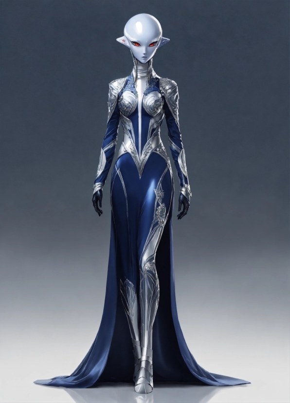 Dress, Art, Electric Blue, Sculpture, Fashion Design, Toy