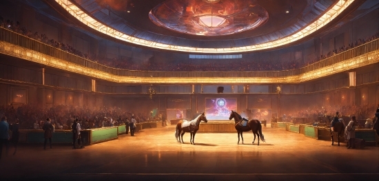 Dual Monitor Desktop Backgrounds, Horse, Light, Building, Lighting, Entertainment