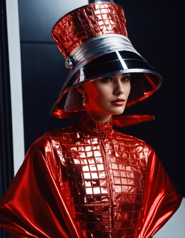 Face, Hat, Sleeve, Entertainment, Headgear, Red