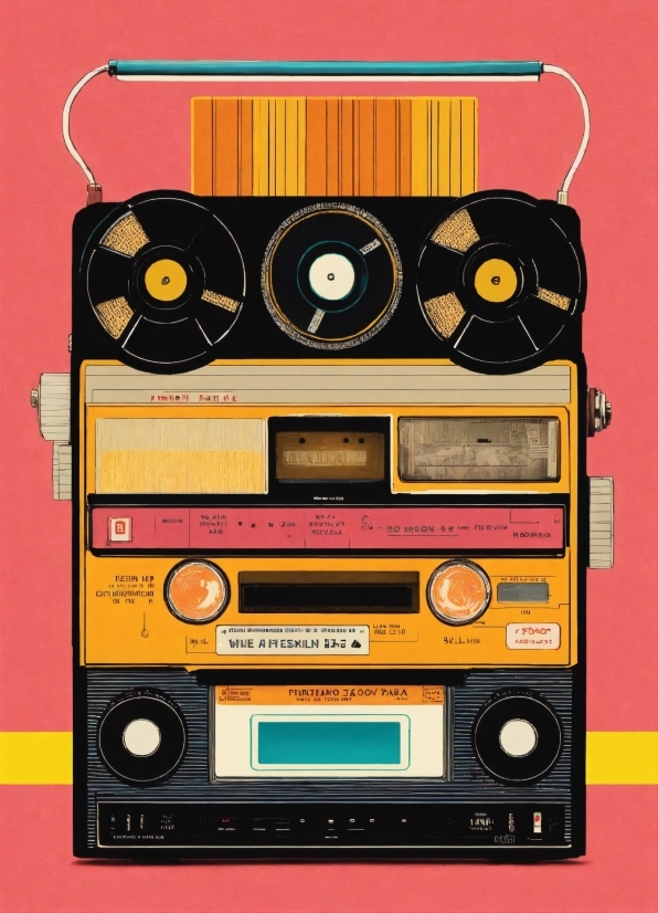 Free Ai Photo Generator, Yellow, Compact Cassette, Electronic Device, Font, Cassette Deck