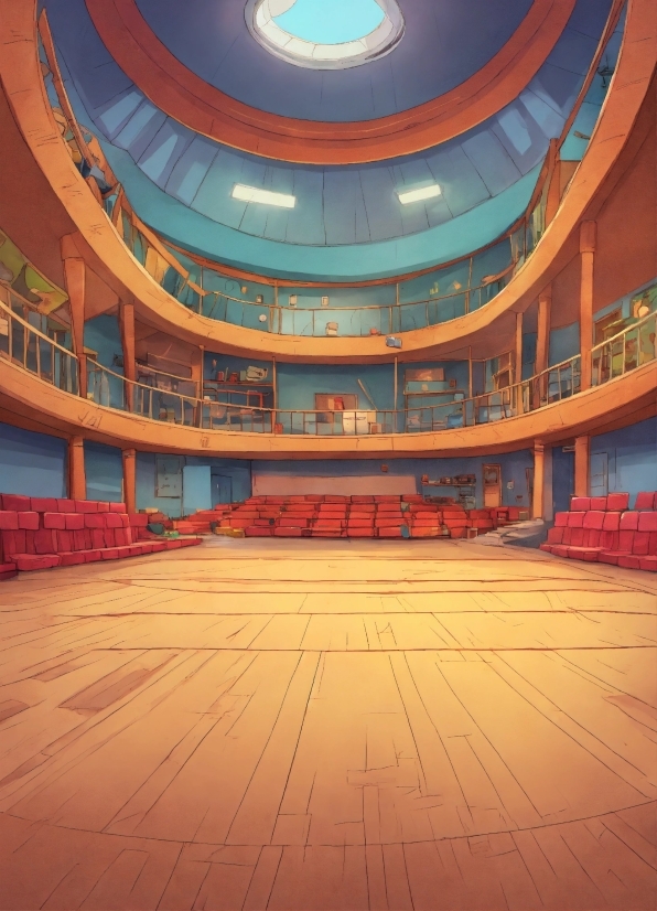 Free Digital Wallpaper, Building, Wood, Hall, Symmetry, Stage Is Empty