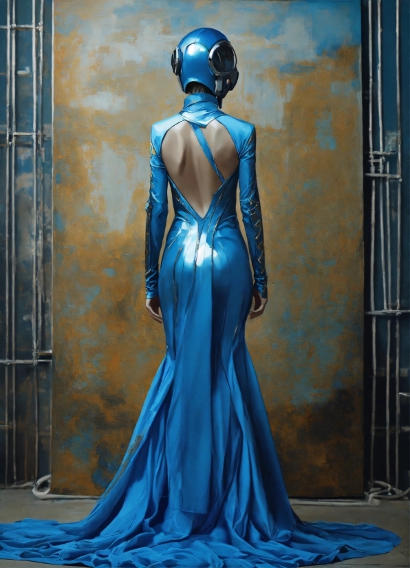 Free Photoshop Backgrounds, Blue, One-piece Garment, Neck, Sculpture, Waist